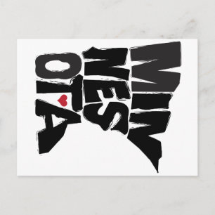 Carte Postale I Love Minnesota State Map Art