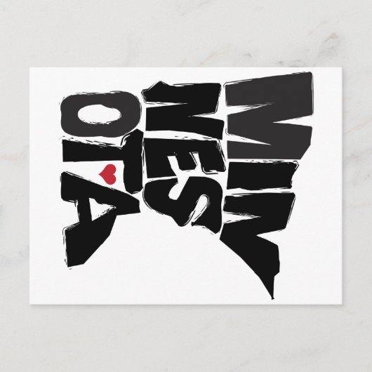 Carte Postale I Love Minnesota State Map Art (Devant)