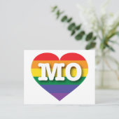 Carte Postale I Love Missouri Rainbow Heart (Debout devant)