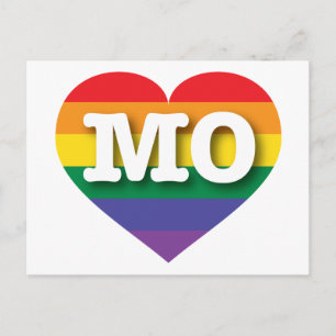 Carte Postale I Love Missouri Rainbow Heart