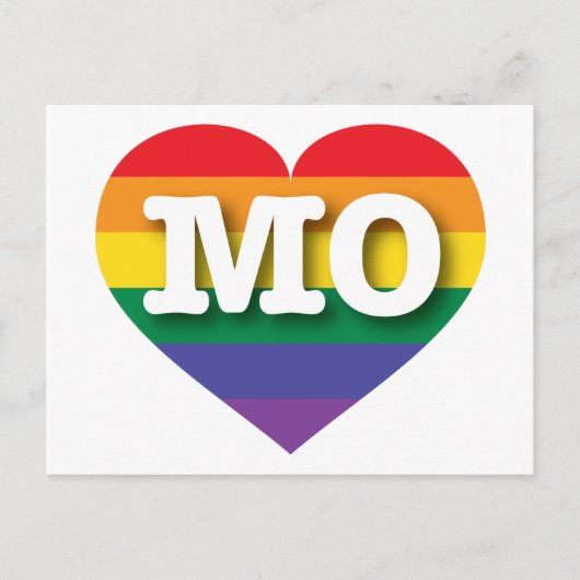 Carte Postale I Love Missouri Rainbow Heart (Devant)