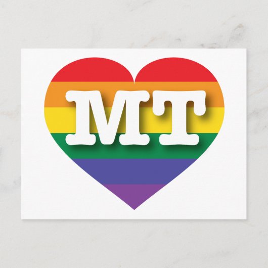 Carte Postale I Love Montana Rainbow Heart (Devant)