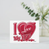 Carte Postale I Love My BFF rouge - coeur (Debout devant)