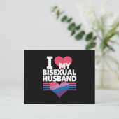 Carte Postale I Love My Bisexual Mari Bi Pride Bisexual Flag (Debout devant)