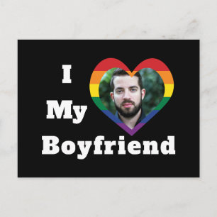 Carte Postale I Love My Boyfriend Gay pride LGBTQ Photo personna