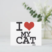 Carte Postale I love my cat (Debout devant)