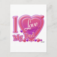 I Love My Dad rose/violet - coeur