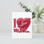 Carte Postale I Love My Dad rouge - coeur (Debout devant)