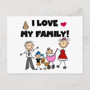Carte Postale I Love My Family Tshirts and Gifts