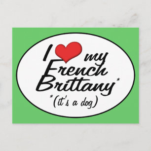 Carte Postale I Love My French Brittany (C'est un chien)
