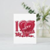 Carte Postale I Love My Friend rouge - coeur (Debout devant)