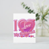 Carte Postale I Love My Girlfriend rose/violet - coeurs (Debout devant)