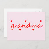 Carte Postale I love my grandma (Devant / Derrière)