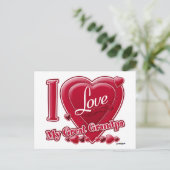 Carte Postale I Love My Great Grand-pa rouge - coeur (Debout devant)