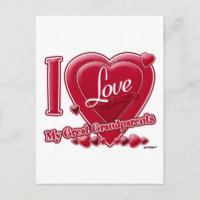 I Love My Great Grand-parents rouge - coeur