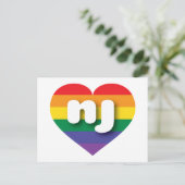 Carte Postale I Love New Jersey Rainbow Heart (Debout devant)