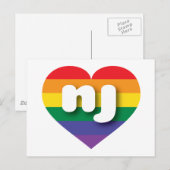 Carte Postale I Love New Jersey Rainbow Heart (Devant / Derrière)