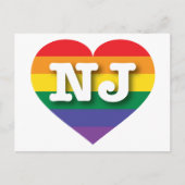 Carte Postale I Love New Jersey Rainbow Heart (Devant)