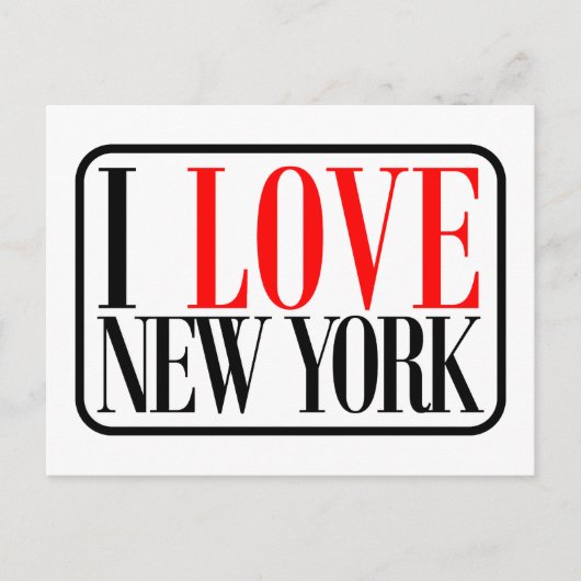 Carte Postale I Love New York Design (Devant)