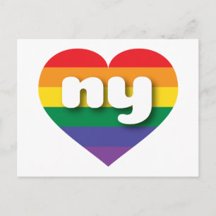 Carte Postale I Love New York Rainbow Heart