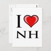 Carte Postale I Love NH - New Hampshire (Devant / Derrière)