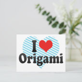 Carte Postale I Love Origami (Debout devant)