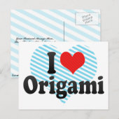 Carte Postale I Love Origami (Devant / Derrière)