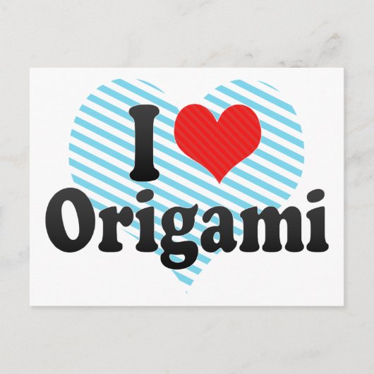 Carte Postale I Love Origami (Devant)