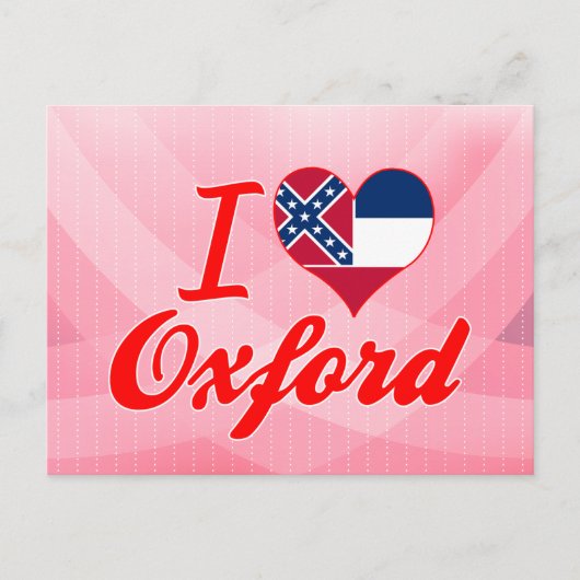 Carte Postale I Love Oxford, Mississippi (Devant)