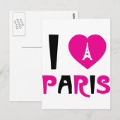 Carte Postale I Love Paris (Devant / Derrière)