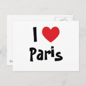 Carte Postale I Love Paris (Devant / Derrière)
