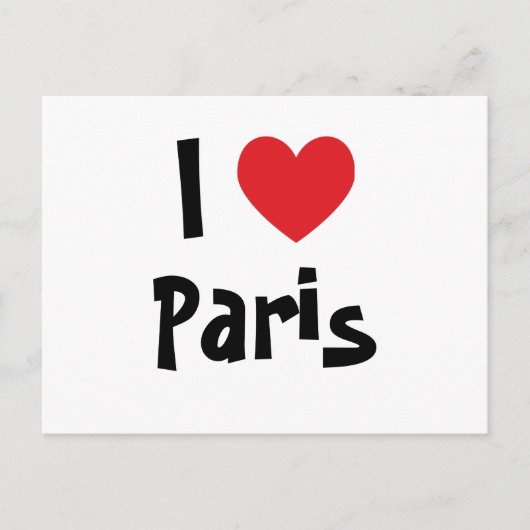 Carte Postale I Love Paris (Devant)