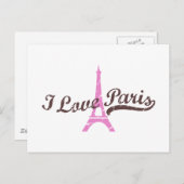 Carte Postale I Love Paris (Devant / Derrière)