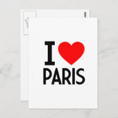 Carte Postale I Love Paris (Devant / Derrière)