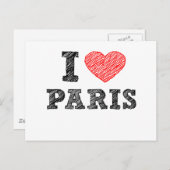 Carte Postale I Love Paris Sketch (Devant / Derrière)