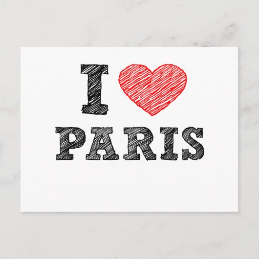 Carte Postale I Love Paris Sketch (Devant)