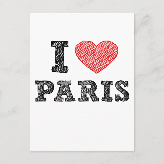 Carte Postale I Love Paris Sketch (Devant)