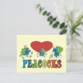 Carte Postale I Love Peacocks (Debout devant)