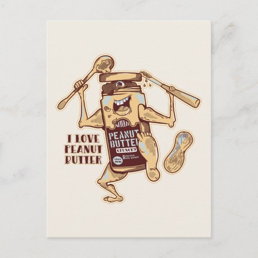 CARTE POSTALE I LOVE PEANUT BUTTER (Devant)