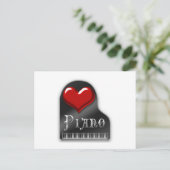 Carte Postale I Love Piano (Debout devant)