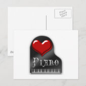 Carte Postale I Love Piano (Devant / Derrière)