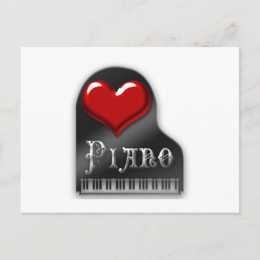 Carte Postale I Love Piano (Devant)