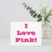 Carte postale I Love Pink (Debout devant)