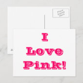 Carte postale I Love Pink (Devant / Derrière)