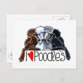 Carte Postale I Love Poodles (Devant / Derrière)