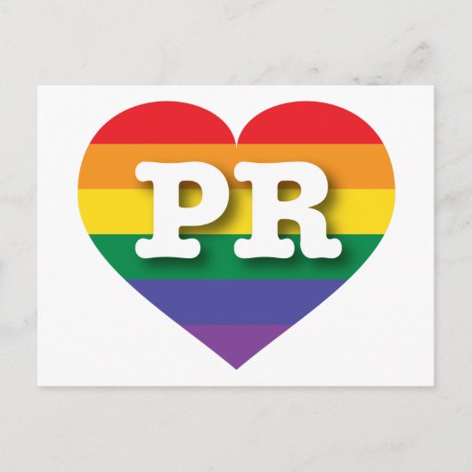 Carte Postale I Love Porto Rico Rainbow Heart (Devant)