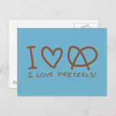 Carte Postale I Love Pretzels (Devant / Derrière)