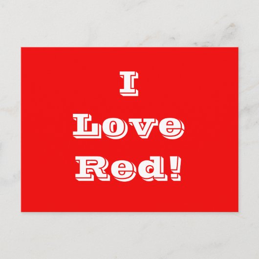 Carte postale I Love Red (Devant)