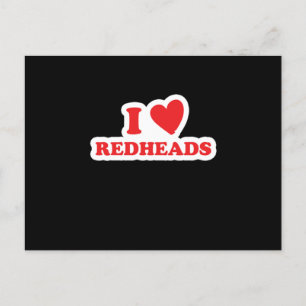 Carte Postale I Love Redheads Red Hair Ginger Redheads Cadeau