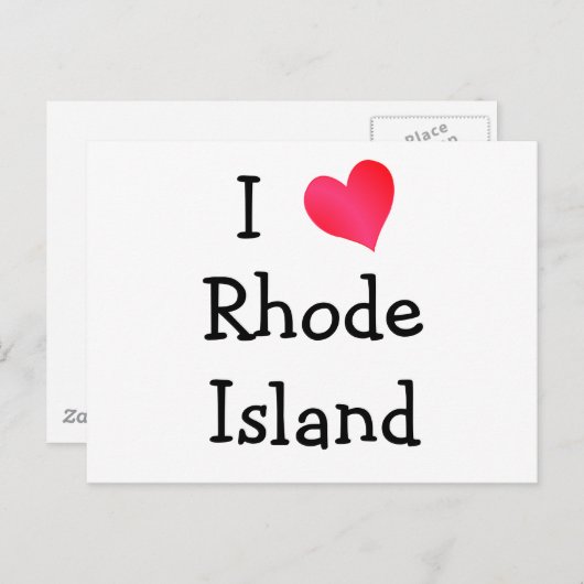 Carte Postale I Love Rhode Island (Devant / Derrière)